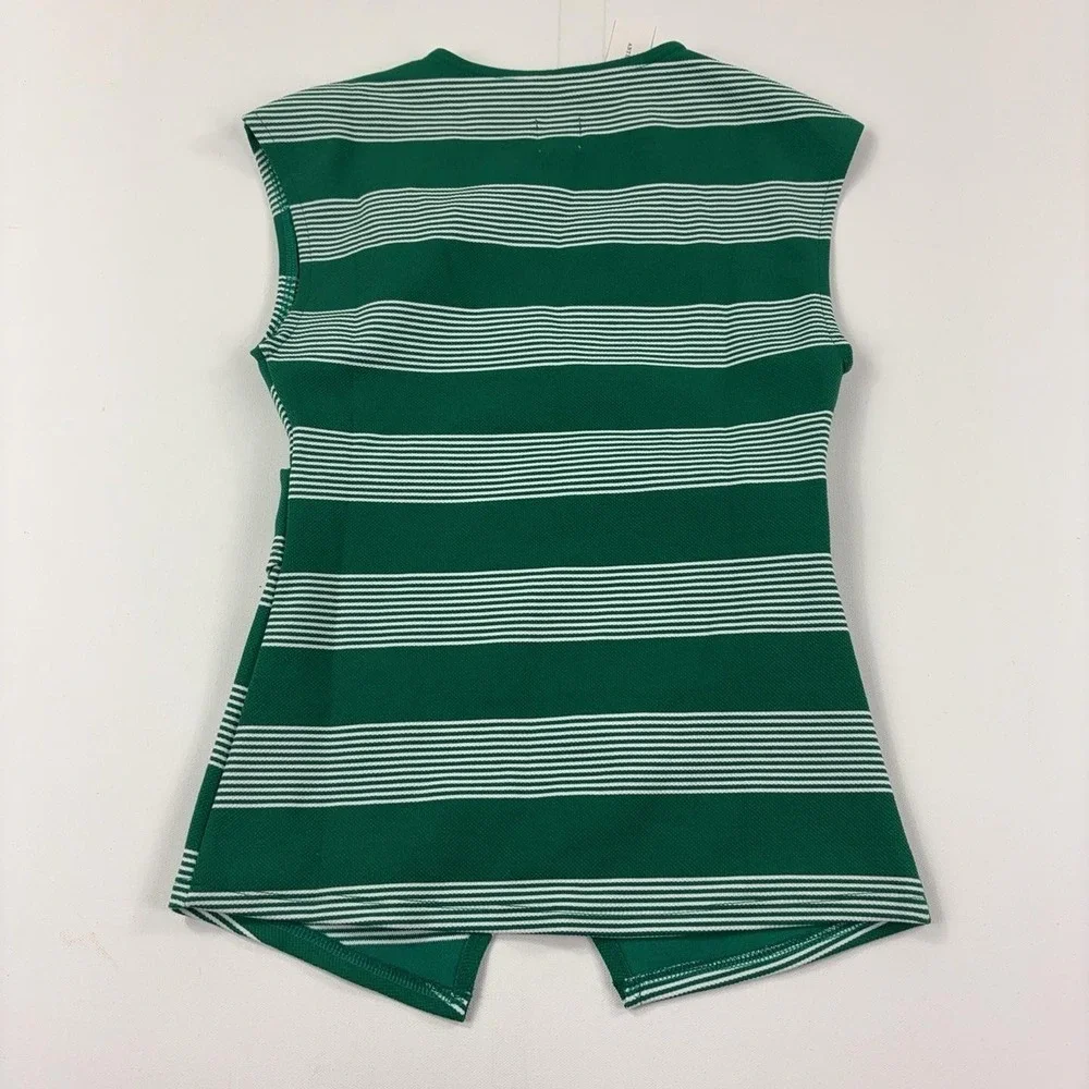 Maeve Tank Top Womens XS Green Striped V-Neck Sleeveless Knit Anthropologie